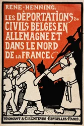 Portada de Les Deportations de Civils Belges en Allemagne et Dans le Nord de la France por Rene Henning, publicado por Vromant et Cie, Bruselas-París, 1919